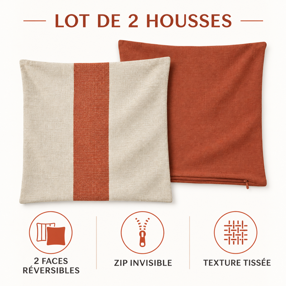 Housses de coussin double face