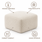 Repose-pieds cube en bouclette