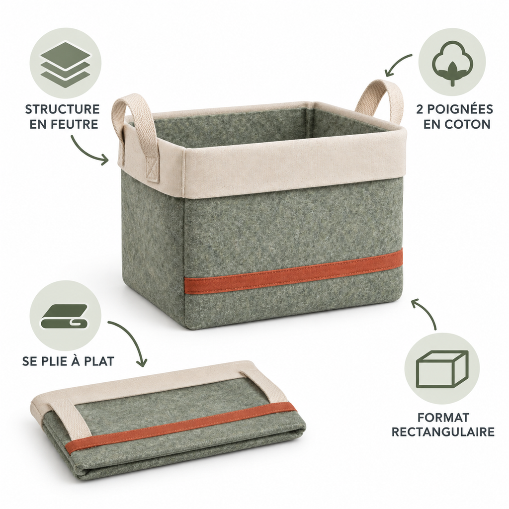 Panier textile pliable